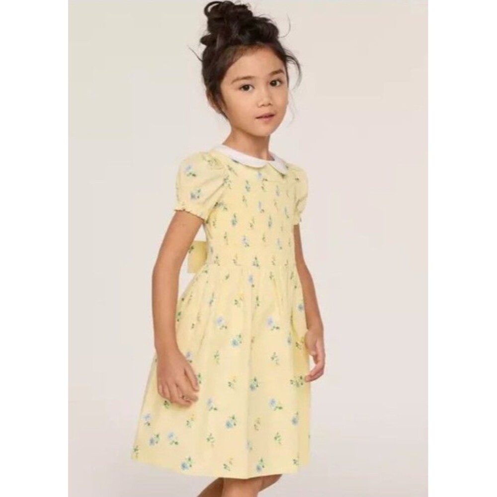 Janie and Jack The Charlotte Double Cream Floral Smocked Dress size 5 EUC - Picture 9 of 9